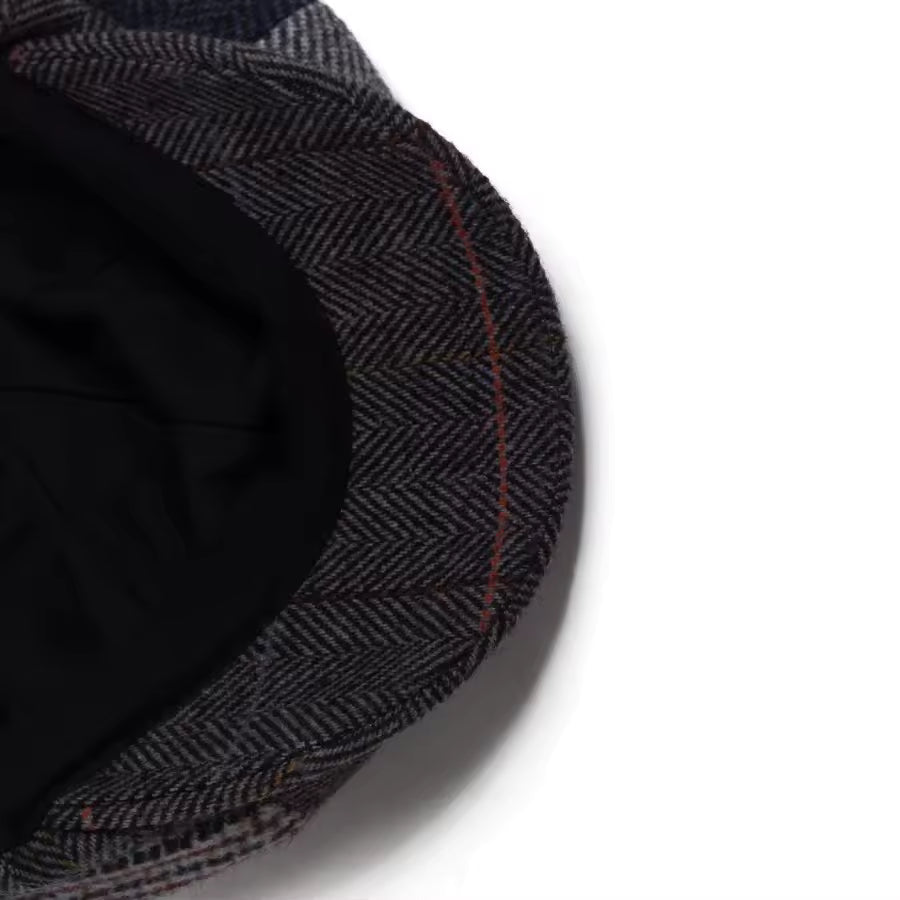 Casquette Plate en Patchwork de Laine Authentique