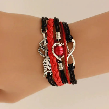 Bracelets pour femme en cuir infini amour perle amitié Fait à la Main Boutique Linda