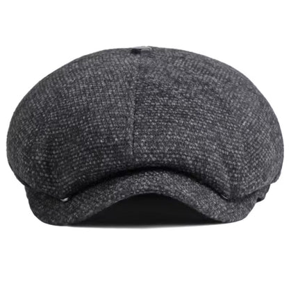 Casquette Plate d’Hiver en Laine Épaisse