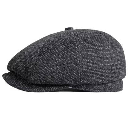 Casquette Plate d’Hiver en Laine Épaisse