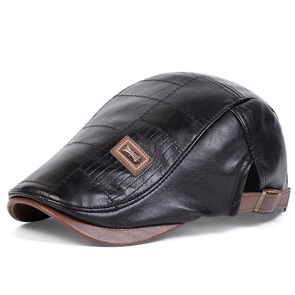 Casquette en cuir matelassé