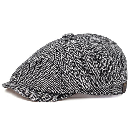 Casquette Plate en Laine Marron Classique