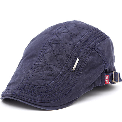 Casquette en cuir matelassé