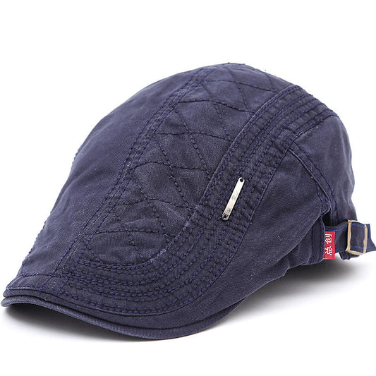 Casquette en cuir matelassé