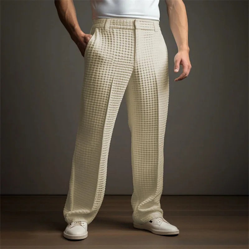 Jean et Marcel™ | Pantalon Homme Élégant en Maille Gaufre